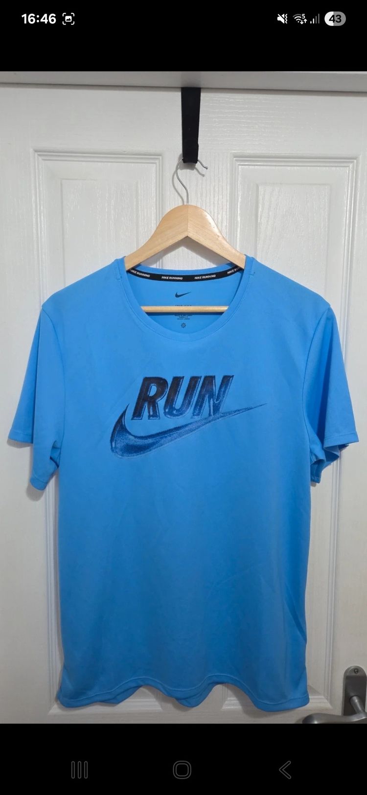 Nike dri fit Blue Run T-Shirt Mens Small