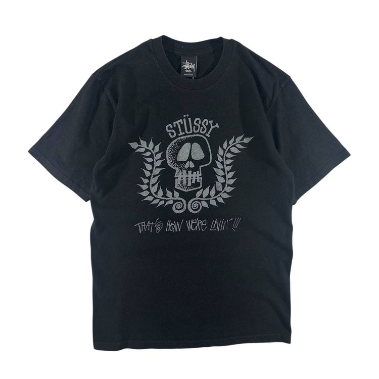 Stussy T-shirt Skull Black Graphic Uomo/Donna (S)