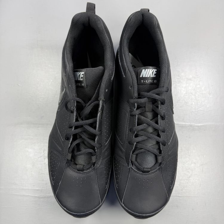 Nike T-Lite XI Size UK 13 Black Metallic Silver Lace Up Mens Trainers 616544-007 imagen 4
