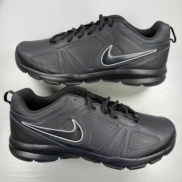 Nike T-Lite XI Size UK 13 Black Metallic Silver Lace Up Mens Trainers 616544-007 imagen 2