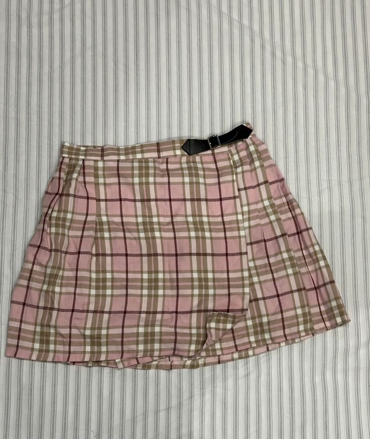 Urban Renewal Pink Plaid Skirt