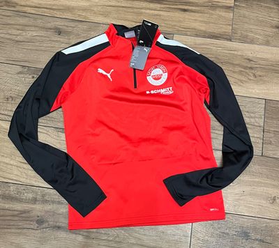 Puma Red And Black Slim Fit Sports Top