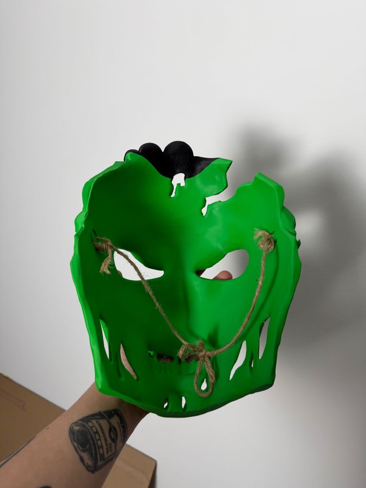 Maska Czaszka Skull Zielona Halloween 6