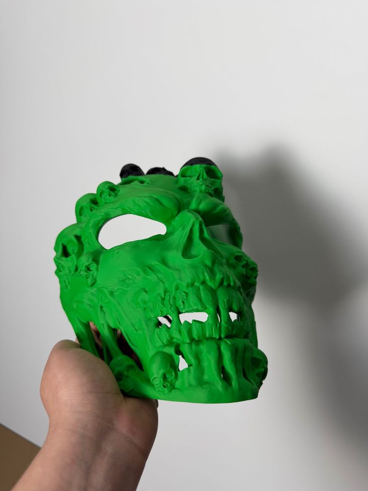 Maska Czaszka Skull Zielona Halloween 7