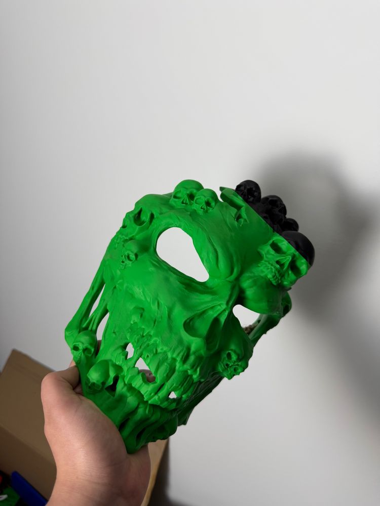 Maska Czaszka Skull Zielona Halloween 8