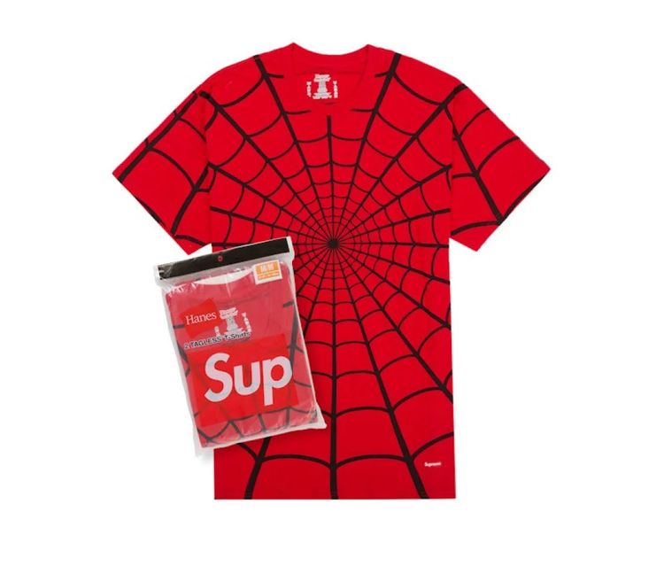 Immagine di Supreme Hanes Spider-Man Tagless Tees (2 Pack) Red 1