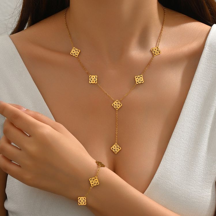 Gold-Tone Necklace And Bracelet Set