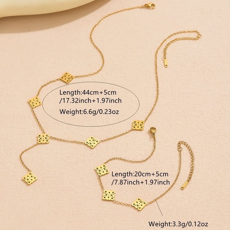 Gold-Tone Necklace And Bracelet Set obraz 5