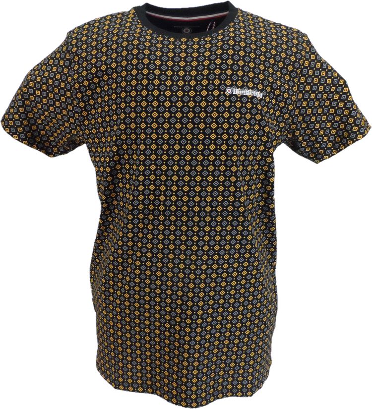 Lambretta Lambretta Mens Black All Over Geometric Print T-Shirt product image