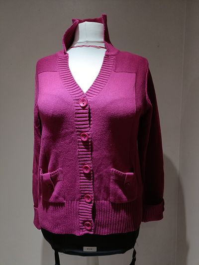Damart Pink Knitted Cardigan With Hood
