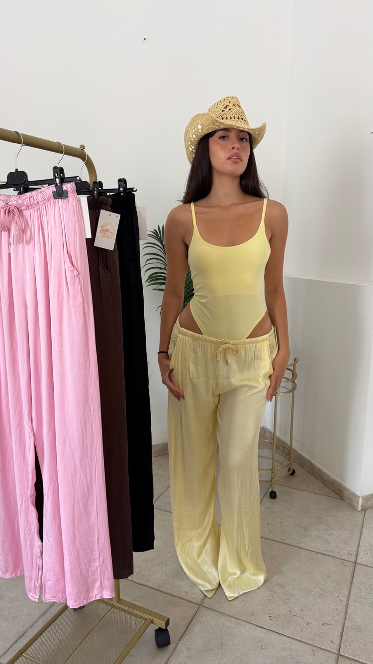 Immagine di Pantalone lino giallo 1