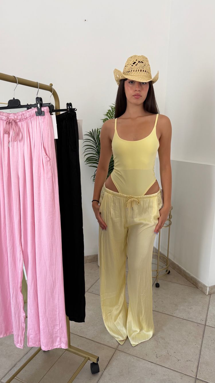 Immagine di Pantalone lino giallo 2