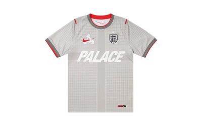 Palace x Nike England Dri-FIT Academy Pro Short Sleeve Football Top Pewter Grey/Bright Crimson
