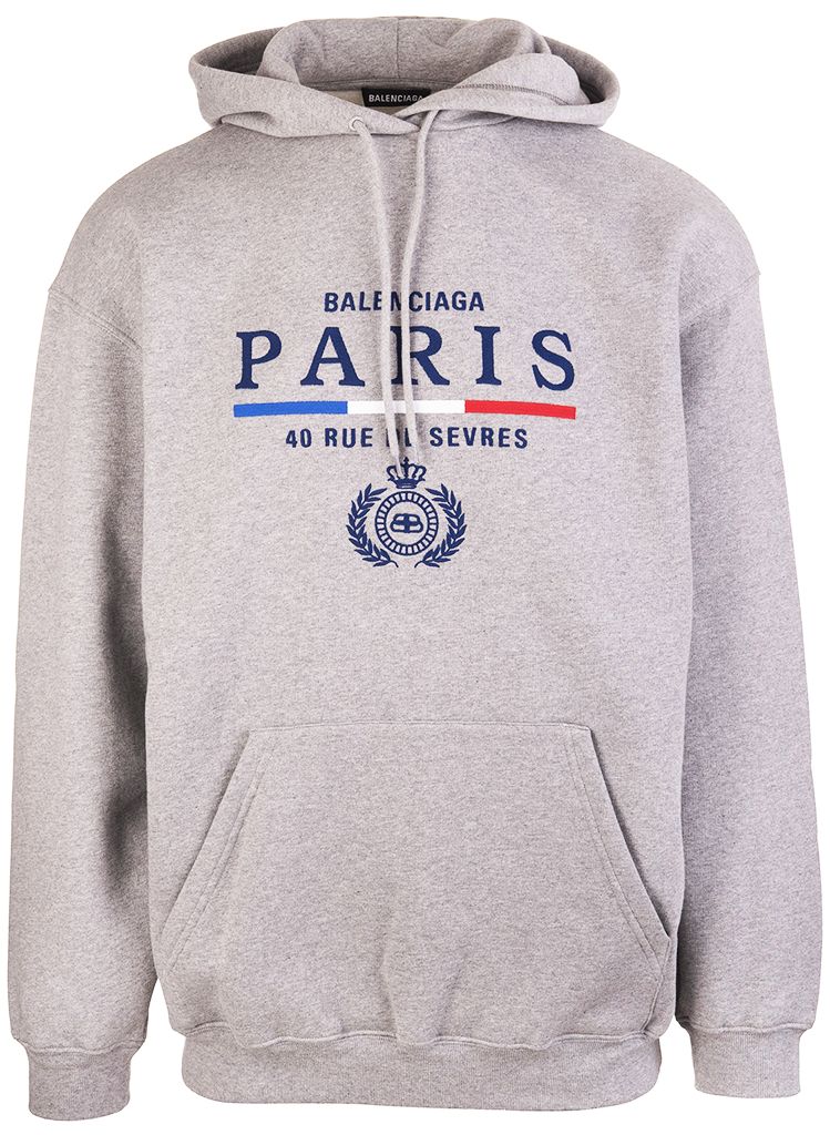 Balenciaga Paris 40 Rue De Sevres Hoodie Grey imagen 1