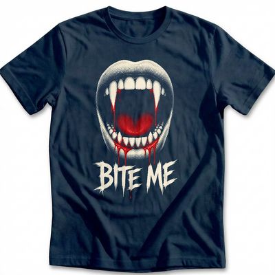 Vampire Fangs Bite Me T-Shirt AU 3