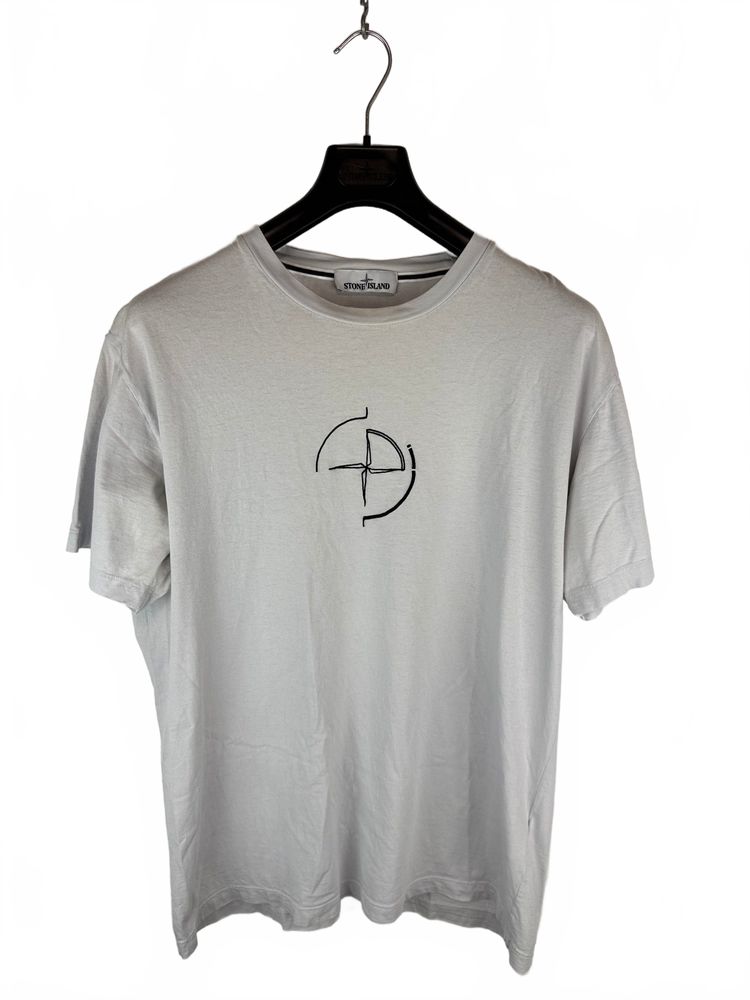 T-shirt grigia con stampa Stone Island - Taglia XXL