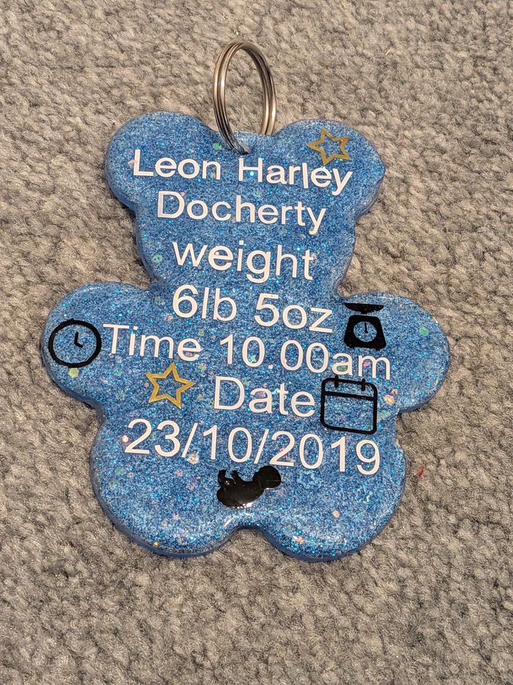 Other Blue Glitter Keychain With Birth Details product image