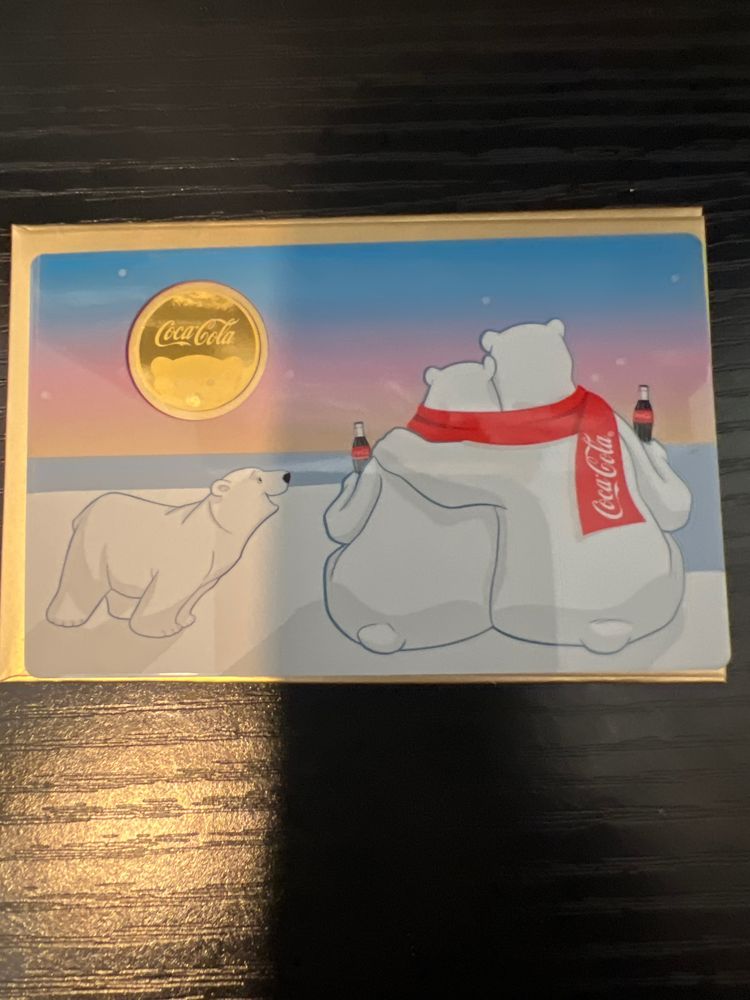 Coca-Cola gold 1/1000th Polar Bear design