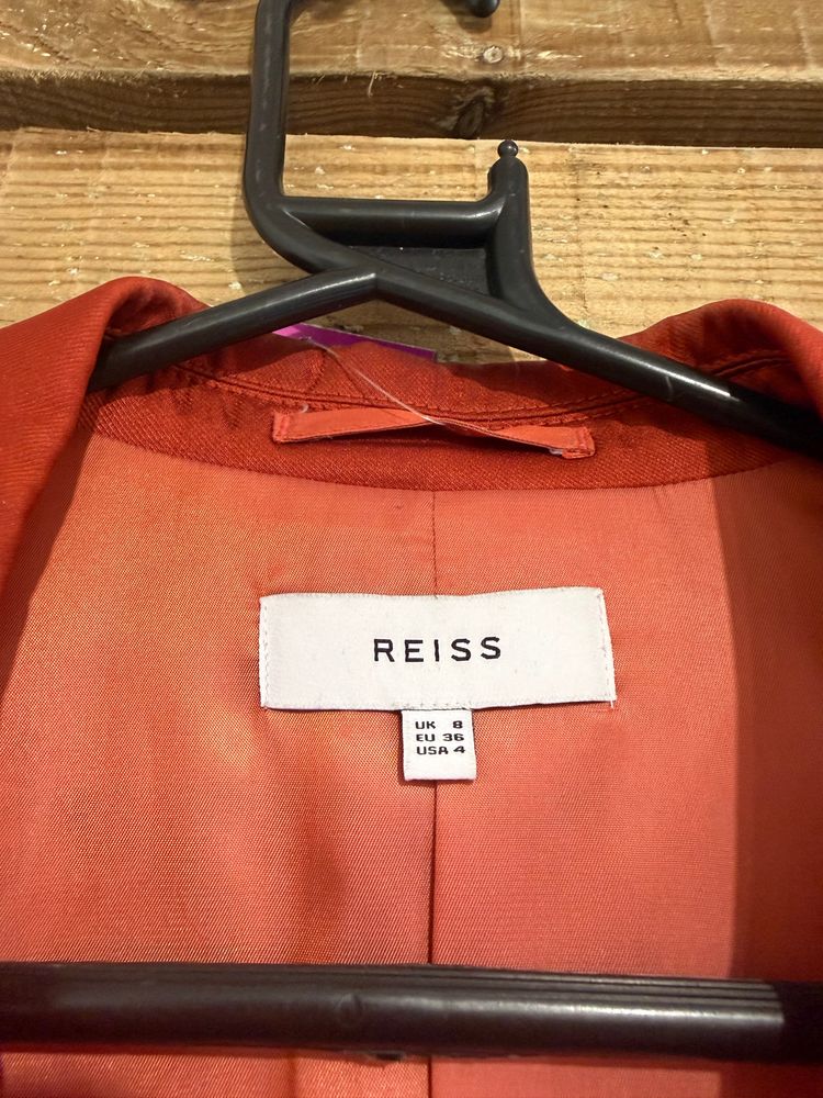 Reiss button up blazer/ jacket. Rust/ orange. UK8 image 3
