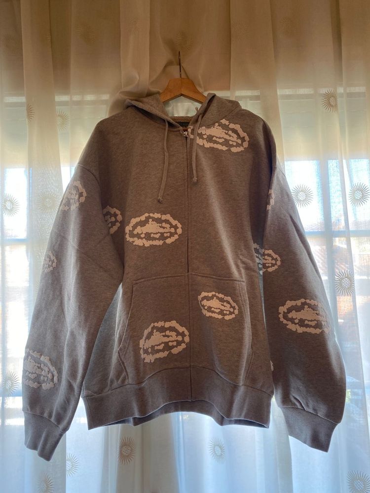 Grey Hoodie With Abstract Pattern