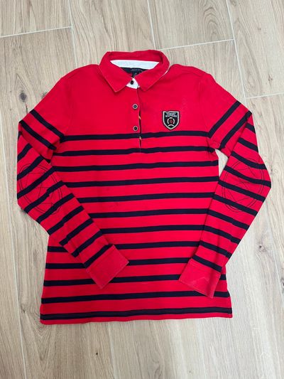 Nautica Long Sleeve Striped Polo Shirt