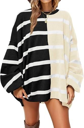 Black And Beige Striped Sweater