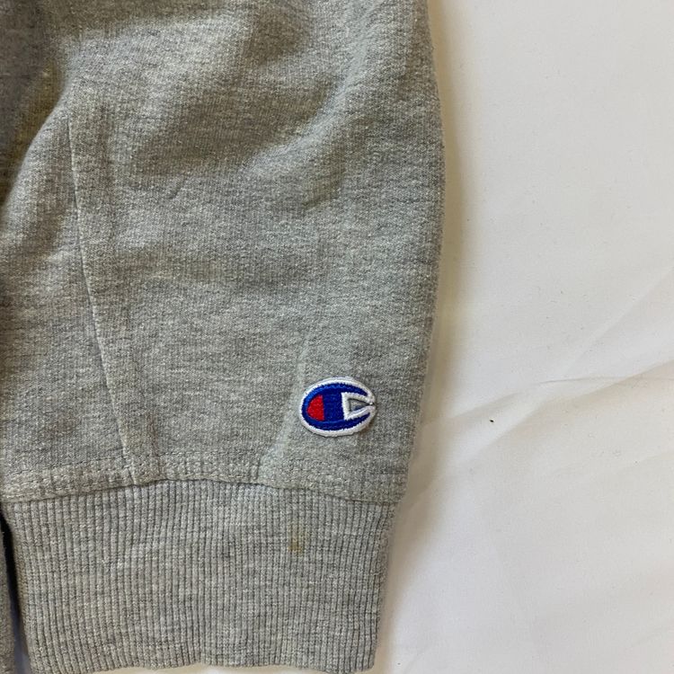 Champion Heather Grey Embroidered Spellout Crewneck (XL) ⚡ image 5