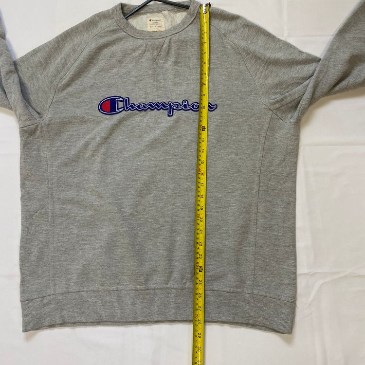 Champion Heather Grey Embroidered Spellout Crewneck (XL) ⚡ image 10