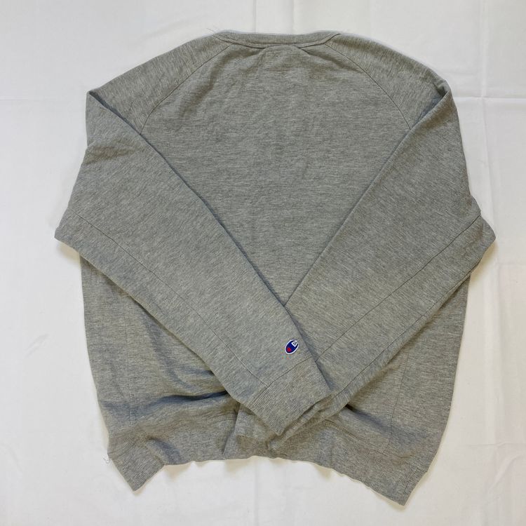 Champion Heather Grey Embroidered Spellout Crewneck (XL) ⚡ image 4