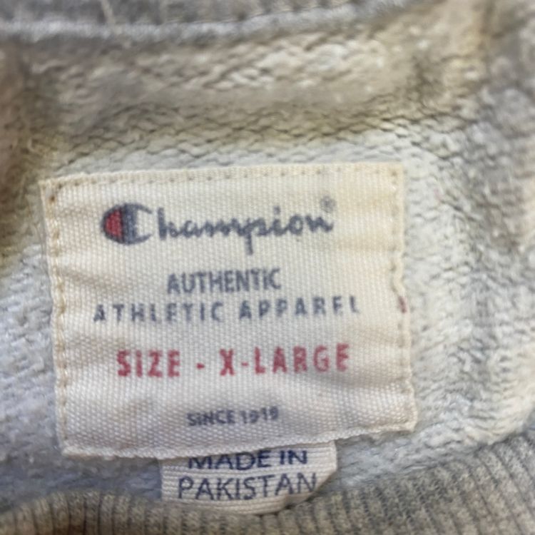 Champion Heather Grey Embroidered Spellout Crewneck (XL) ⚡ image 7