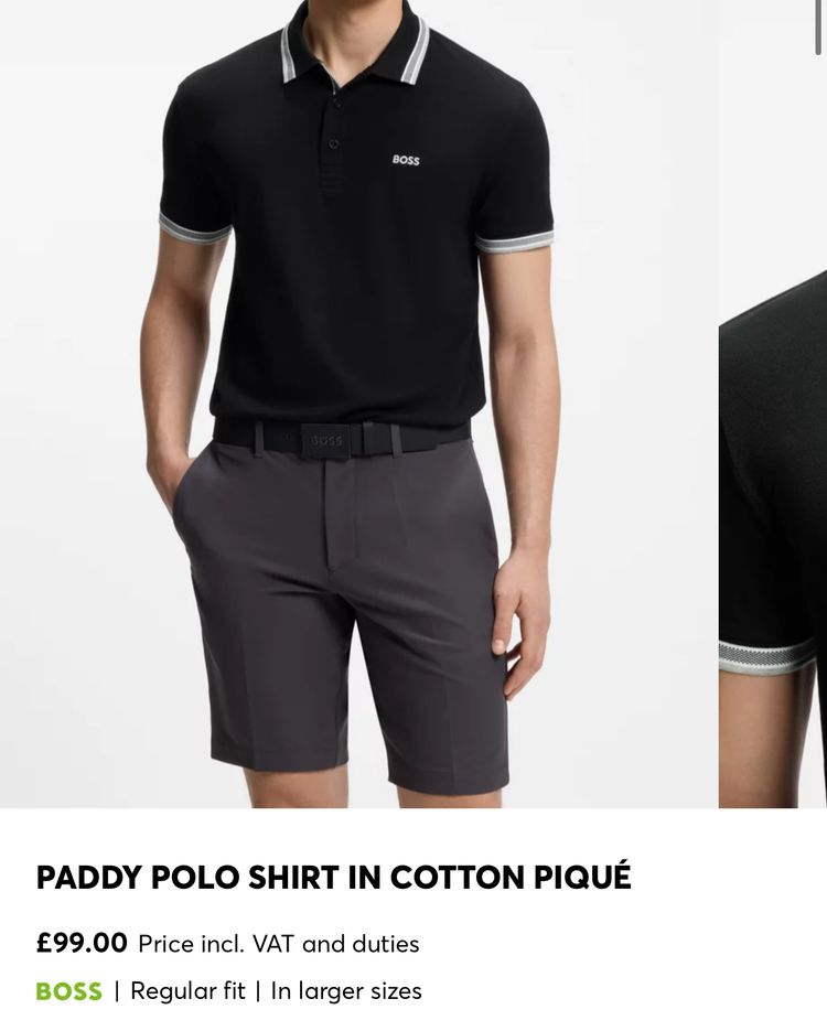 BOSS Boss Paddy Polo Black BNWT RRP £99 imagen del producto