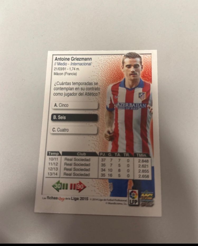 Antoine Griezmann Football Trading Card obraz 2