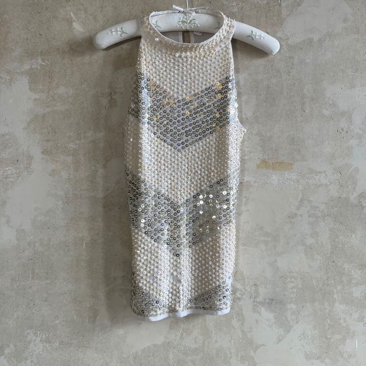 White Sleeveless Sequin top