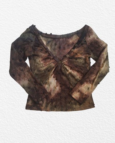 RARE Brown Tie-Dye Long Sleeve Top