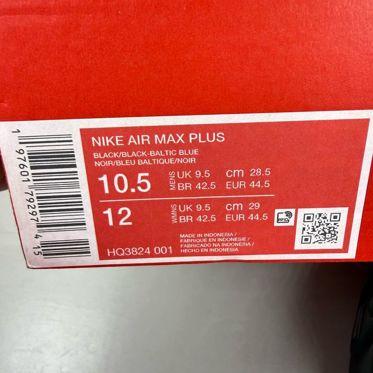 Nike Air Max Plus TN Size UK 9.5 Shark Attack Blue Men's Trainers HQ3824-001 image 5