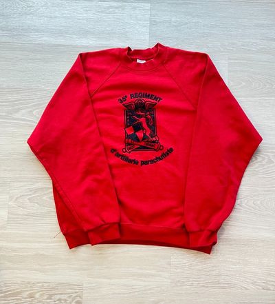 Red Sweatshirt With 35Th Regiment Parachutist Emblem