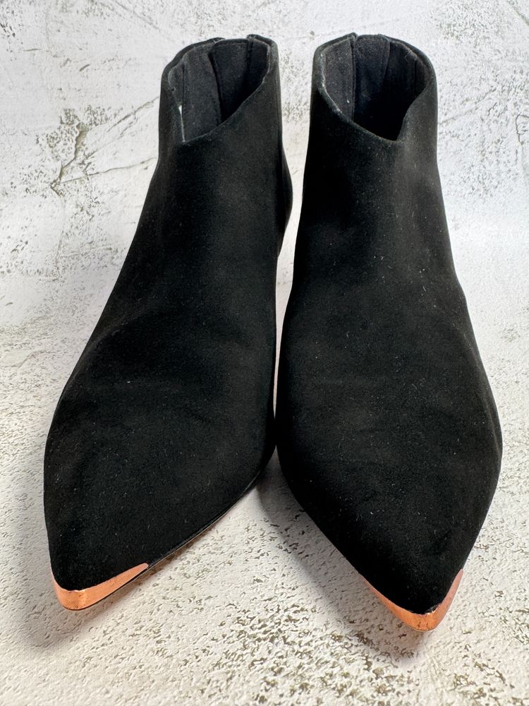 Ted Baker Gemiee Black Leather Ankle Boots UK 5 Copper Zip image 5