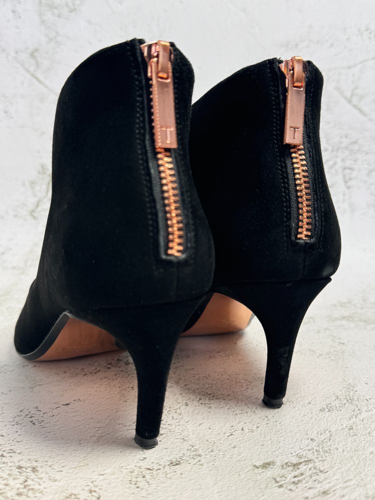 Ted Baker Ted Baker Gemiee Black Leather Ankle Boots UK 5 Copper Zip product image