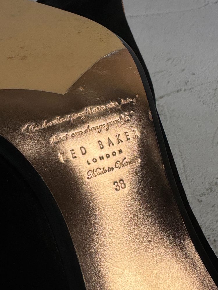 Ted Baker Gemiee Black Leather Ankle Boots UK 5 Copper Zip image 4