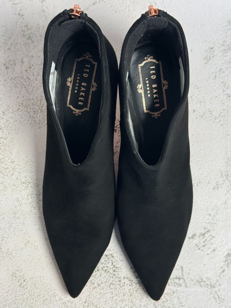 Ted Baker Gemiee Black Leather Ankle Boots UK 5 Copper Zip image 7