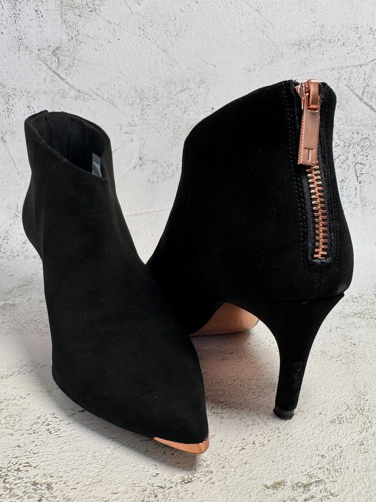 Ted Baker Gemiee Black Leather Ankle Boots UK 5 Copper Zip image 3