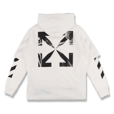 Off-White White Caravaggio Arrows Oversized Layered Tee Hoodie 1