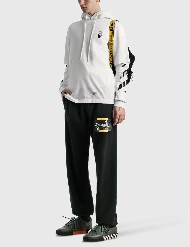 Off-White White Caravaggio Arrows Oversized Layered Tee Hoodie 5