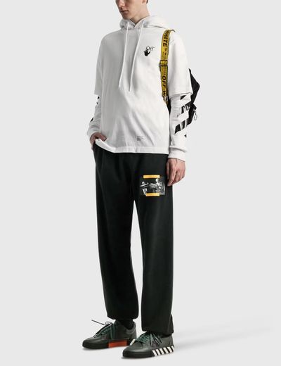 Off-White White Caravaggio Arrows Oversized Layered Tee Hoodie 5