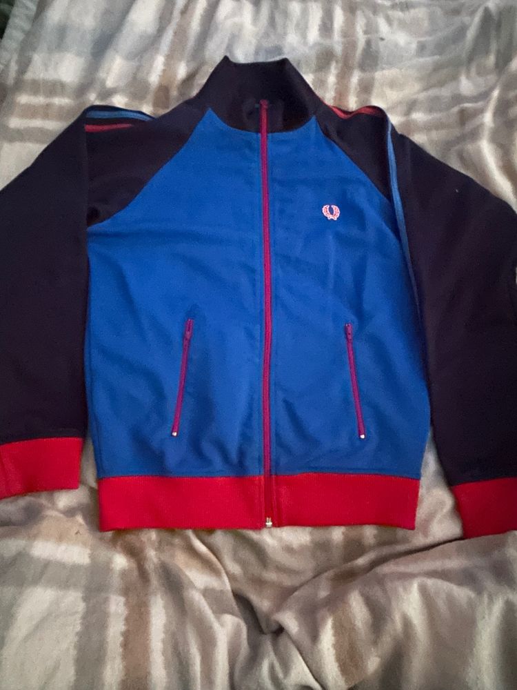 Fred Perry Fred Perry Blue And Black Zip-Up Jacket product image