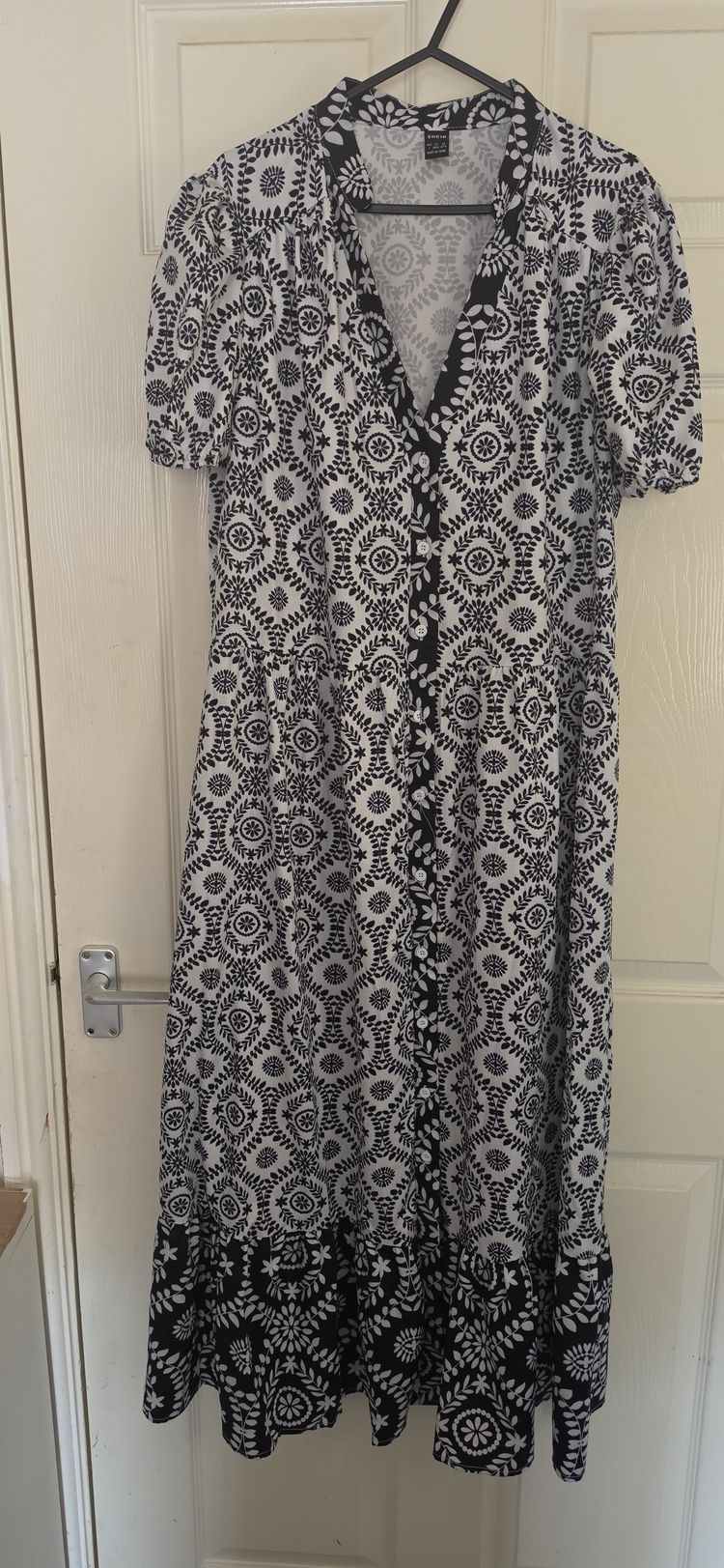 Shein Black And White Patterned Dress