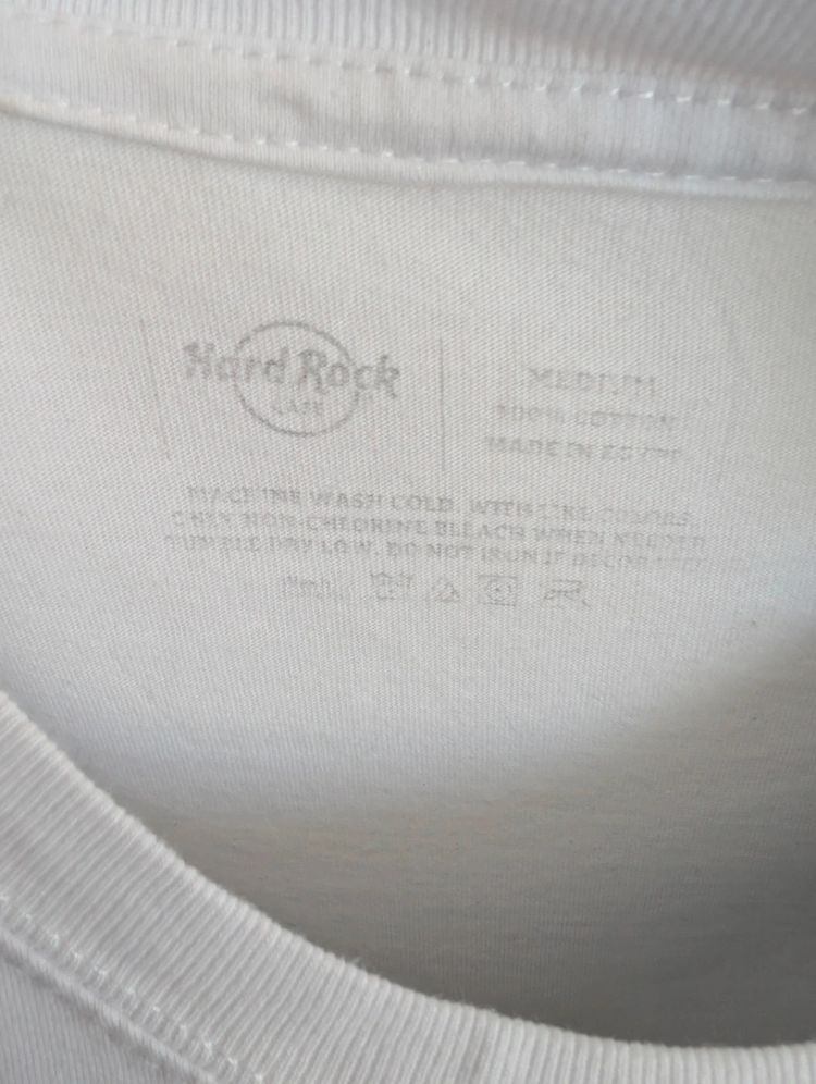Hard Rock Cafe T-Shirt White Medium M Reykjavik Iceland Logo Graphic Cotton Top image 3