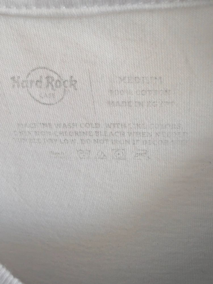 Hard Rock Cafe T-Shirt White Medium M Reykjavik Iceland Logo Graphic Cotton Top image 4