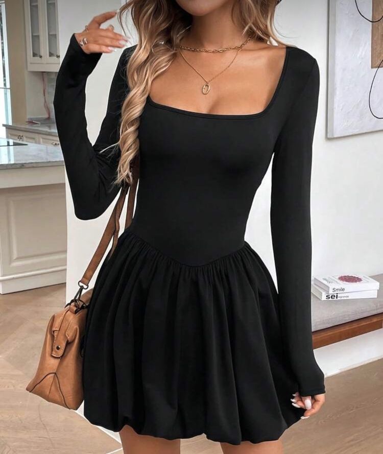 SHEIN black long sleeve dress product image