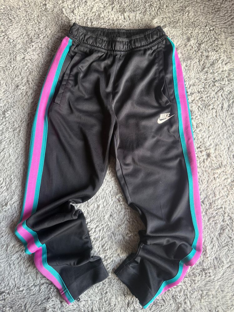 Nike Black Track Pants With Pink And Blue Stripes